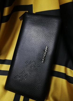 Чорний гаманець чоловічий екошкіра