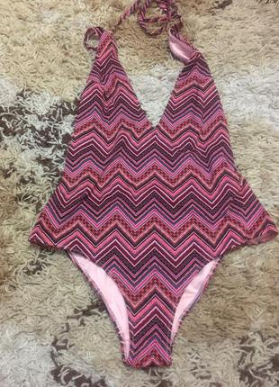 Яскравий купальник від h&m з відкритою спинкою