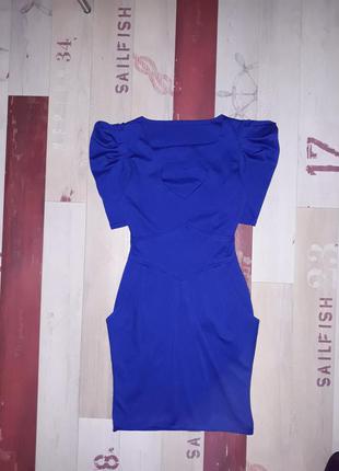 Шикарное синее платье размер с-м