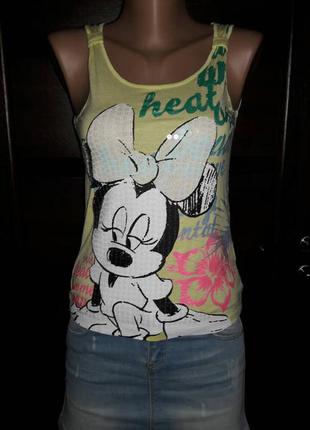 Майка с паетками минни маус