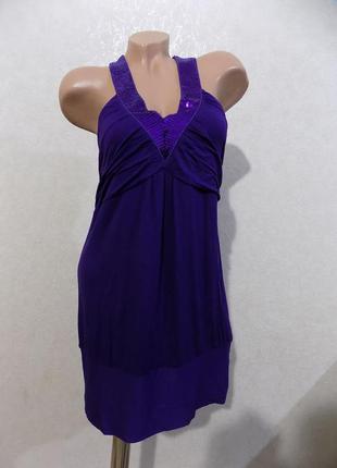 Платье с паетками нарядное фиолетовое фирменное znk размер 48