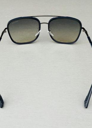 Police очки унисекс солнцезащитные сине бежевый зеркальный градиент в синей оправе4 фото