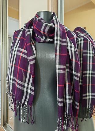 Вискозный в клетку палантин