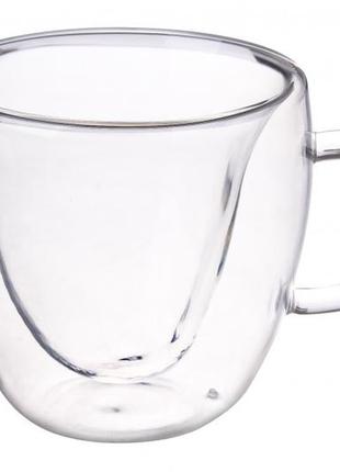Чашка стеклянная с двойным дном 270ml 671-255