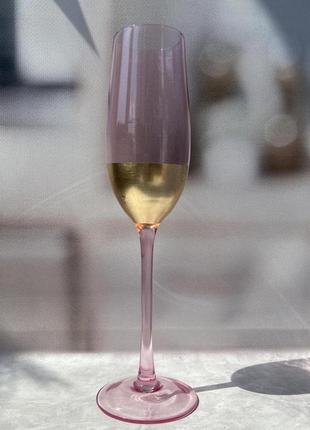 Бокал для шампанского olens розовое золото 250 мл (10239)