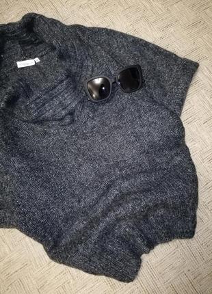 Шикарный теплый свитер, базовая кофта с воротником-хомут, в составе мохер4 фото