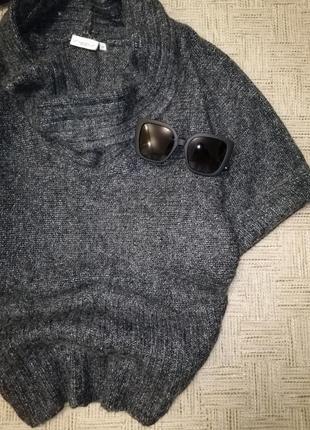 Шикарний теплий светр, базова кофта з коміром-хомут, у складі мохер3 фото