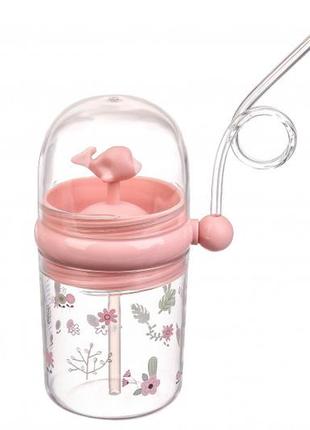 Пляшка дитяча пластикова рожева 260ml 67-621