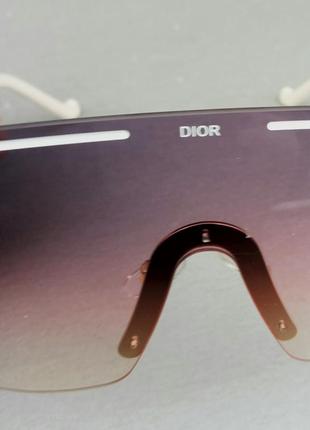 Christian dior стильные женские солнцезащитные очки маска розовый градиент дужки светлый беж8 фото