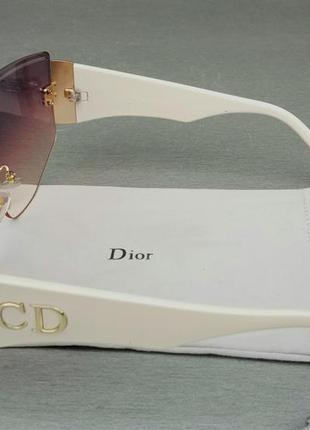 Christian dior стильные женские солнцезащитные очки маска розовый градиент дужки светлый беж3 фото