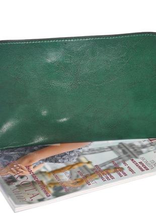 Женская сумка с накладным карманом 01552801596834green зеленая5 фото