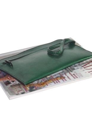 Женская сумка с накладным карманом 01552801596834green зеленая6 фото