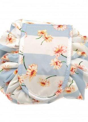 Сумка-органайзер для косметики black owl expand бело-голубая с цветами