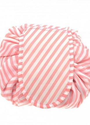 Сумка-органайзер для косметики black owl expand розовая в полоску