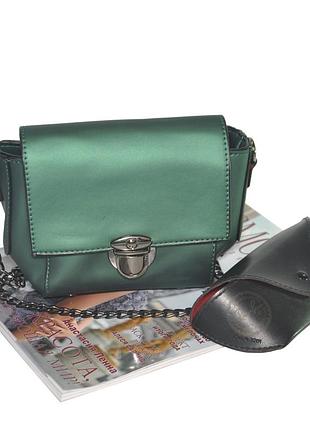 Женский каркасный клатч 01546298387967green зеленый