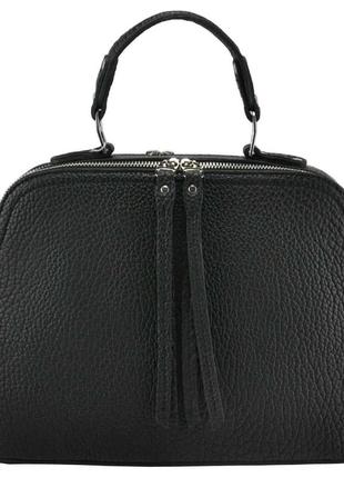 Женская кожаная сумка блюз черная