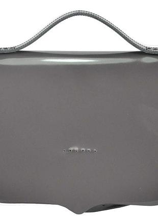 Женский кожаный клатч кроссбоди belali полированный серый