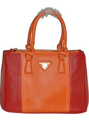 Женская сумка twocolor красная с оранжевым