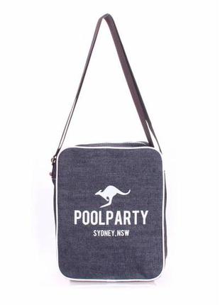 Мужская сумка poolparty jeans safary crossbody bag синяя