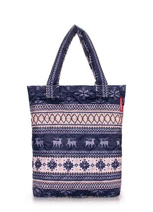 Дутая сумка poolparty с оленями ns14-azure