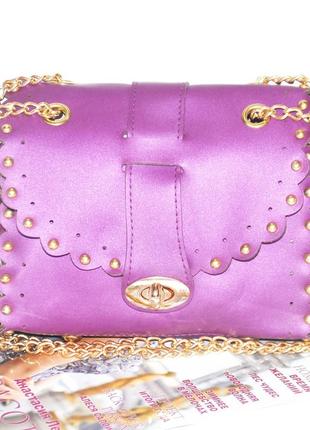 Женский клатч с заклепками 01546551077947purple фиолетовый