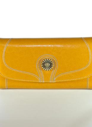 Женский кожаный кошелек sendefn 80-51 желтый