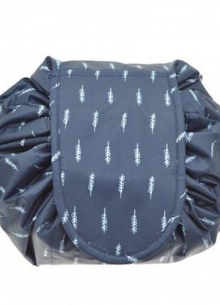 Сумка-органайзер для косметики black owl expand синяя с веточками