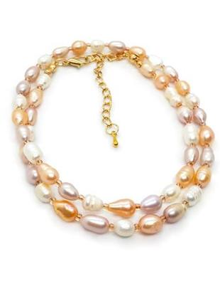 ⚜️🦄 елегантне перлове кольє натуральний прісноводний перли асорті кольорів