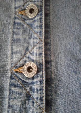 Брендовое джинсовое платье - рубашка без рукавов десятиклинка мини replay италия6 фото