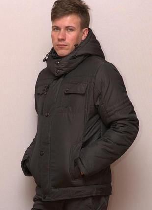 Куртка чоловіча зимова black cyclone2 фото