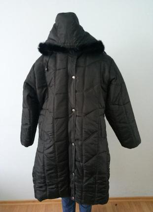Пальто женское зимнее длинное большого размера geda1 фото