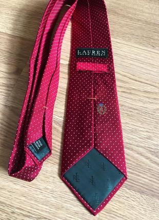 Ralph lauren шовковий червоний галстук в білий горошок2 фото