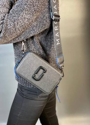 Сумка marc jacobs black blue lineчерная з синіми лініями