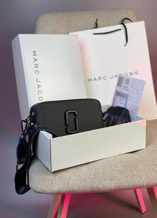 Сумка marc jacobs black blue lineчерная с синими линиями6 фото