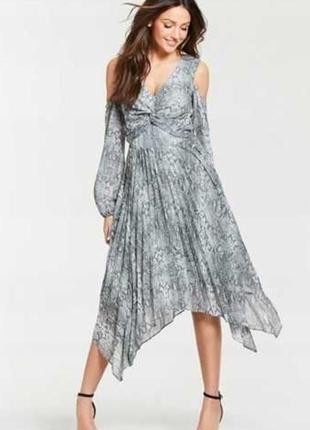 Платье серое женское новое в принт zara вечернее