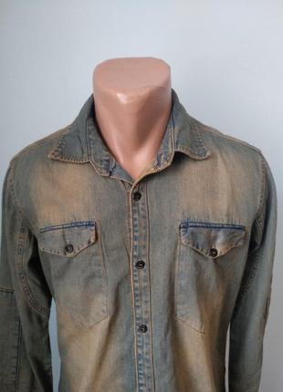 Рубашка мужская джинсовая коттоновая брендовая высокого качества weawer, турция5 фото