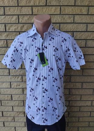 Рубашка мужская летняя коттоновая стрейчевая высокого качества zoro