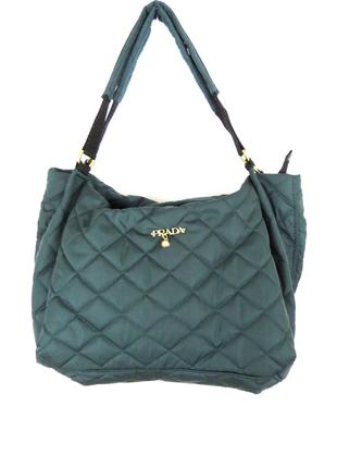 Стьобана жіноча темно-зелена сумка