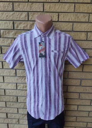 Рубашка мужская летняя коттоновая стрейчевая брендовая высокого качества marco arma, турция