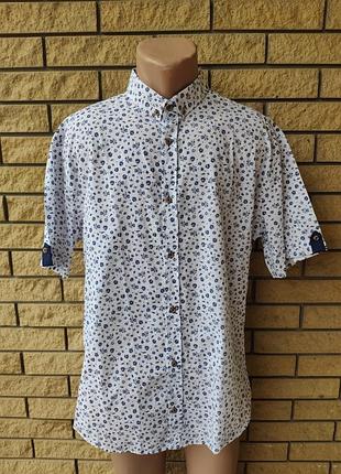 Рубашка мужская летняя стрейчевая коттоновая больших размеров брендовая высокого качества fossiya, турция
