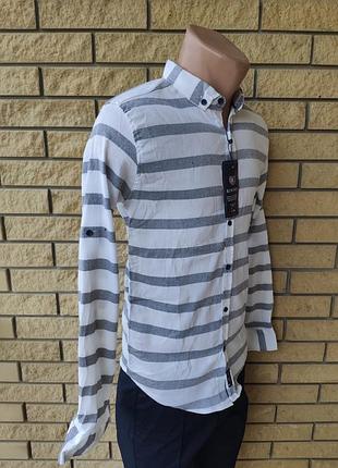Рубашка мужская коттоновая стрейчевая брендовая высокого качества rewinss, турция