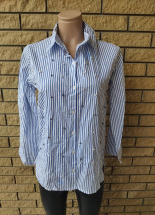 Рубашка женская коттоновая стрейчевая с жемчужинами reelite