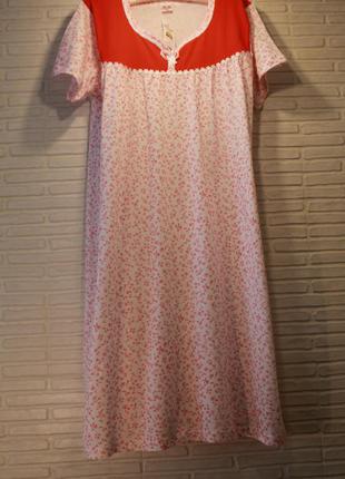 Ночная рубашка нічнушка ночнушка ночная сорочка подарок, нічна 100х/б 50-52 54-56 58-601 фото