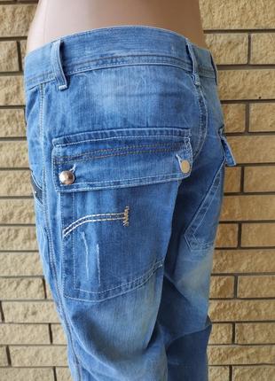Джинсы мужские коттоновые с накладными карманами карго john deep, турция5 фото