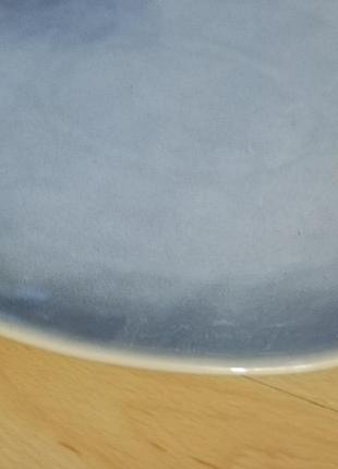 Сервірувальна керамічна тарілка 30 см глянець сіро-салатова2 фото