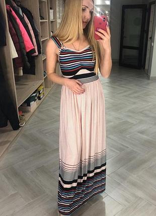 Сарафан длинный, в пол  one she , есть большие размеры, ткань масло