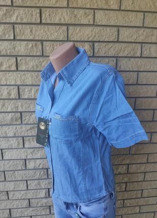 Рубашка женская коттоновая джинсовая на пуговицах benson, турция3 фото