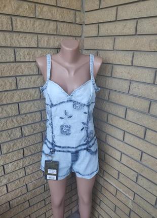 Комбинезон  летний джинсовый стрейчевый модный lady n, турция