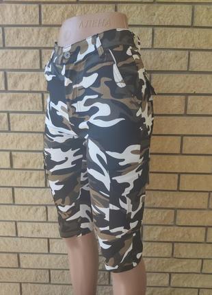 Бриджи мужские коттоновые камуфляжные с накладными карманами "карго" afour7 фото