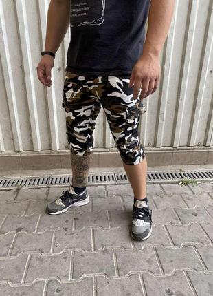 Бриджи мужские коттоновые камуфляжные с накладными карманами "карго" afour3 фото